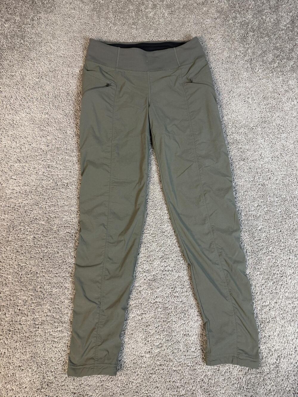 PrAna Pants Womens S Green Jogger Nylon Polyester Spandex Pockets 31.5 Inseam